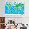 Standard Map Decorative Hanging Picture World Map-Geographic Map with Cities,Travel Supplies Classroom Decor