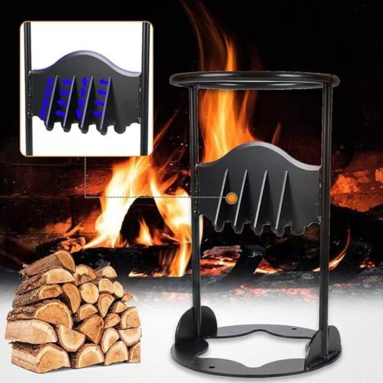 Firewood Splitter Iron Log Splitting Tool Kindling Log Splitting Wedge Firewood Cutter Splits Firewood Safely Easily for Camping Fireplace Sauna BBQ