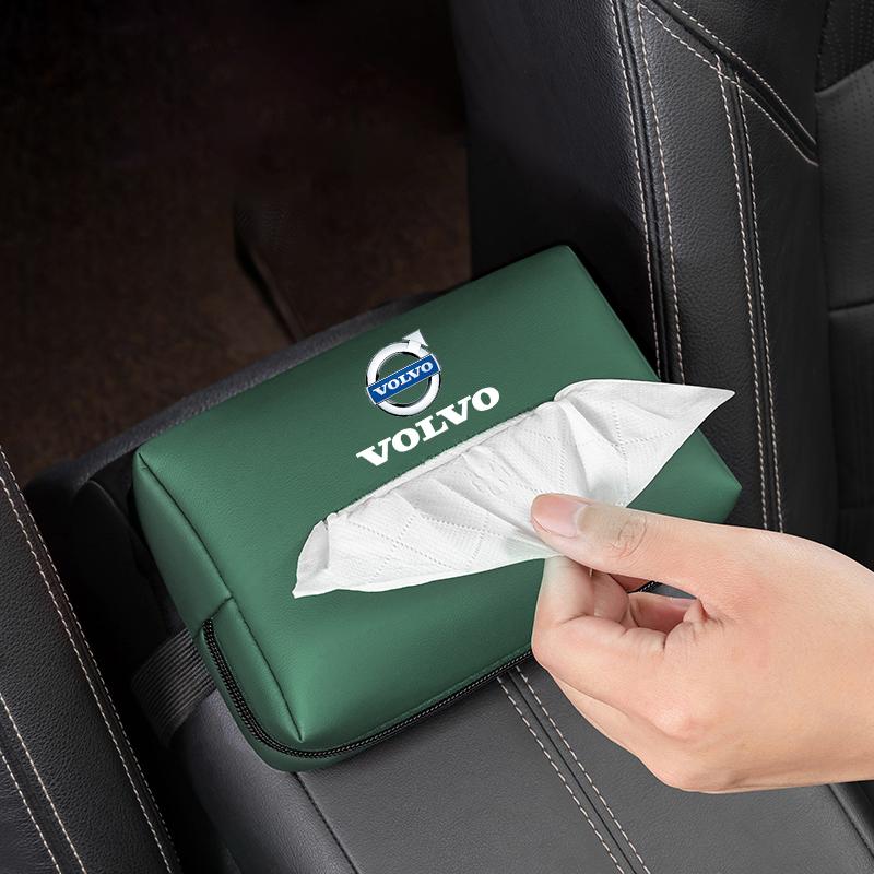 Car Tissue Organizer Bag Paper Towel Storage Box Accessories For Volvo XC90 V90 V60 XC60 V40 S80 S60 S90 C40 XC40 V70 Valve Cap