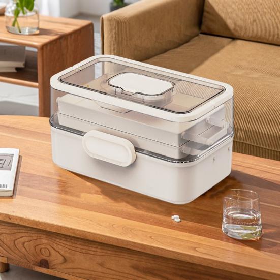 3-х уровневый портативный ящик для хранения лекарств большой емкости пылезащитный прозрачный визуальный дизайн многофункциональный органайзер для таблеток