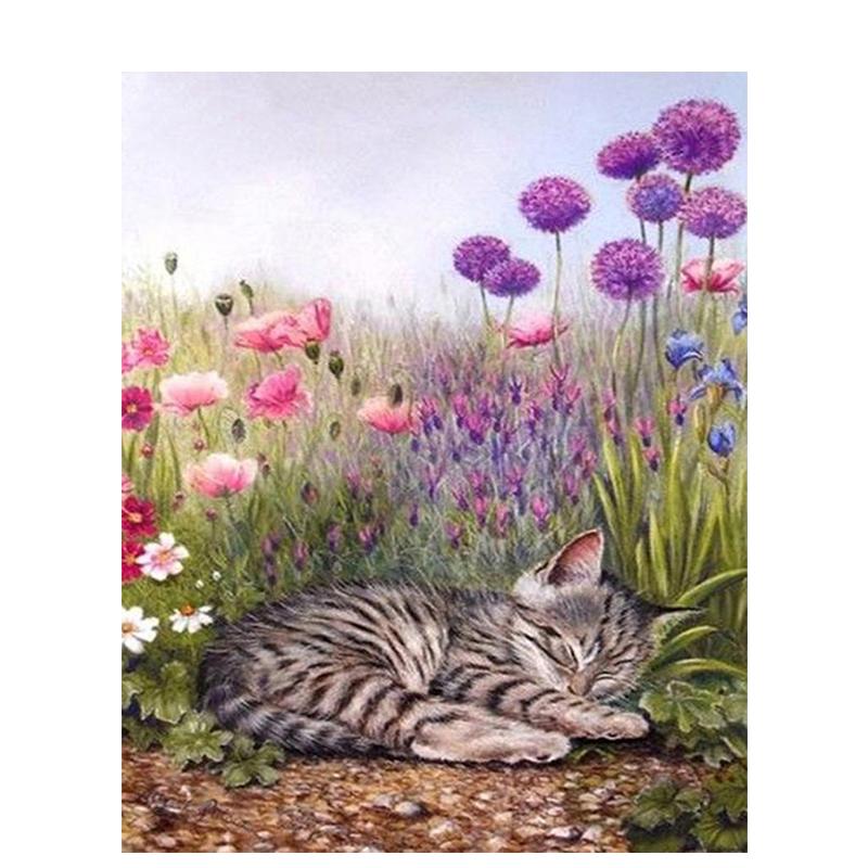 5D Diy Алмазная вышивка животное полная круглая алмазная живопись кошка Алмазная мозаика вышивка крестом подарок ручной работы