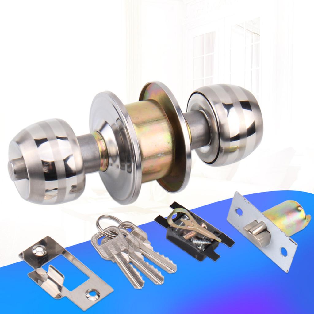 Набор круглых ручек из цинкового сплава с вращением для двери, ручка круглой формы, входной замок, дверная ручка для прихожей, кладовки, простая в использовании