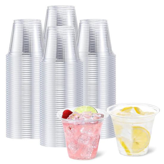 Clear Plastic Cups Thickened Drinking Cups for Parties Weddings Bars 9 Oz