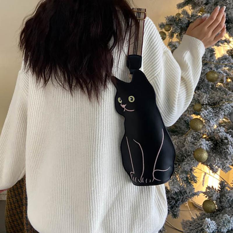 Большая вместительная повседневная сумка с изображением мультяшного кота, симпатичная модная водонепроницаемая женская сумка через плечо