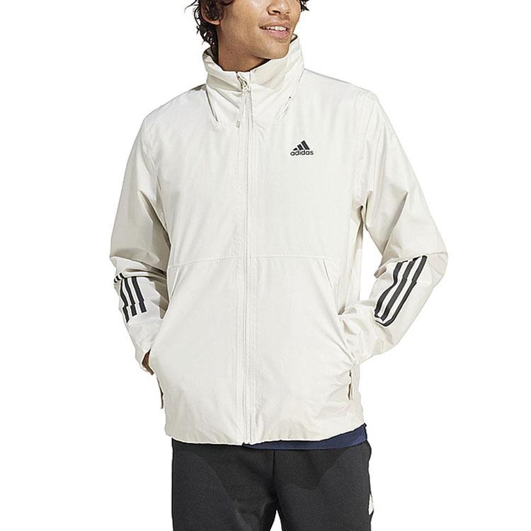 adidas Трехполосная спортивная тренировочная повседневная куртка с капюшоном, мужская верхняя одежда белого цвета IS1237