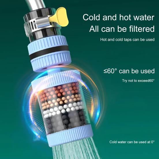 Фильтр для крана, 6 слоев, вращение на 360 градусов, брызгозащищенный, фильтр для насадки для водопроводного крана, кухонные принадлежности