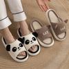 Women Linen Couples Home Slippers Panda Cat Women Summer Cute Indoor House Non Slip Thick Funny Sandals Cartoon Shoes 2025 New