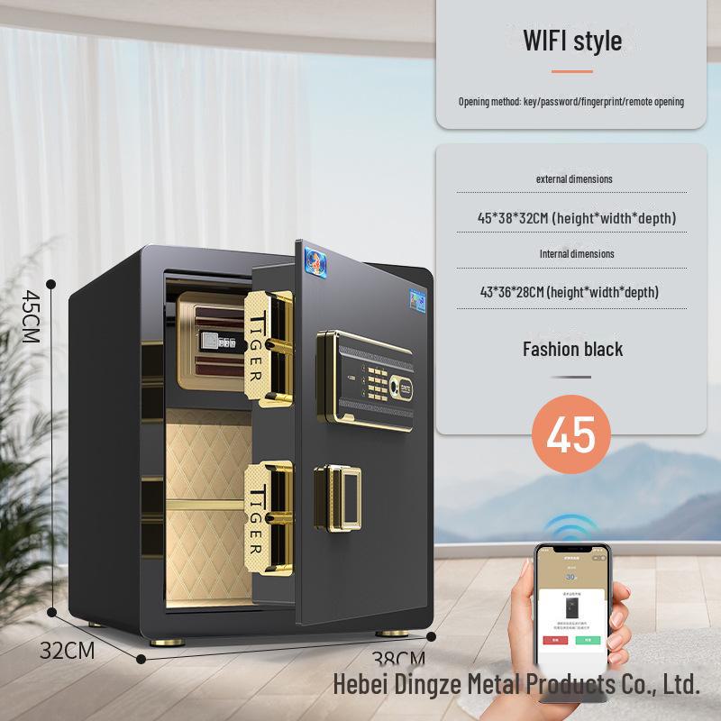 Tiger Brand All-Steel Fingerprint Safe for Home/Office - Anti-Theft Small Safe Deposit Box