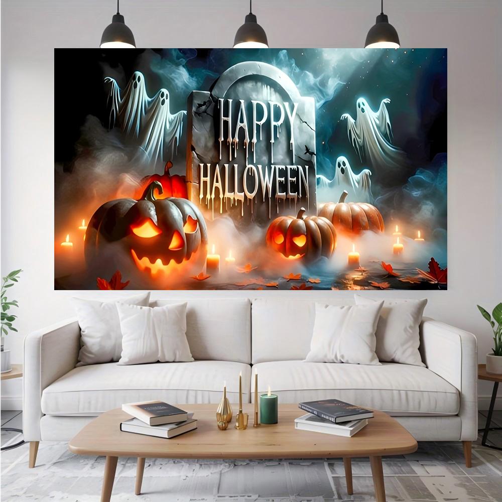 1pc spooky tombstone backdrop banner suitable for Halloween decoration spooky party porch yard decoration
