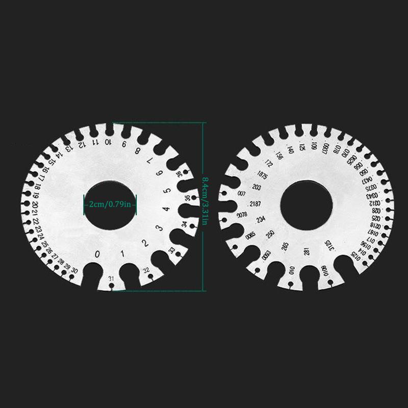 0-36 Round Awg Swg Wire Gauge Thickness Ruler Gauge Diameter Stainless Steel Measurer Tool