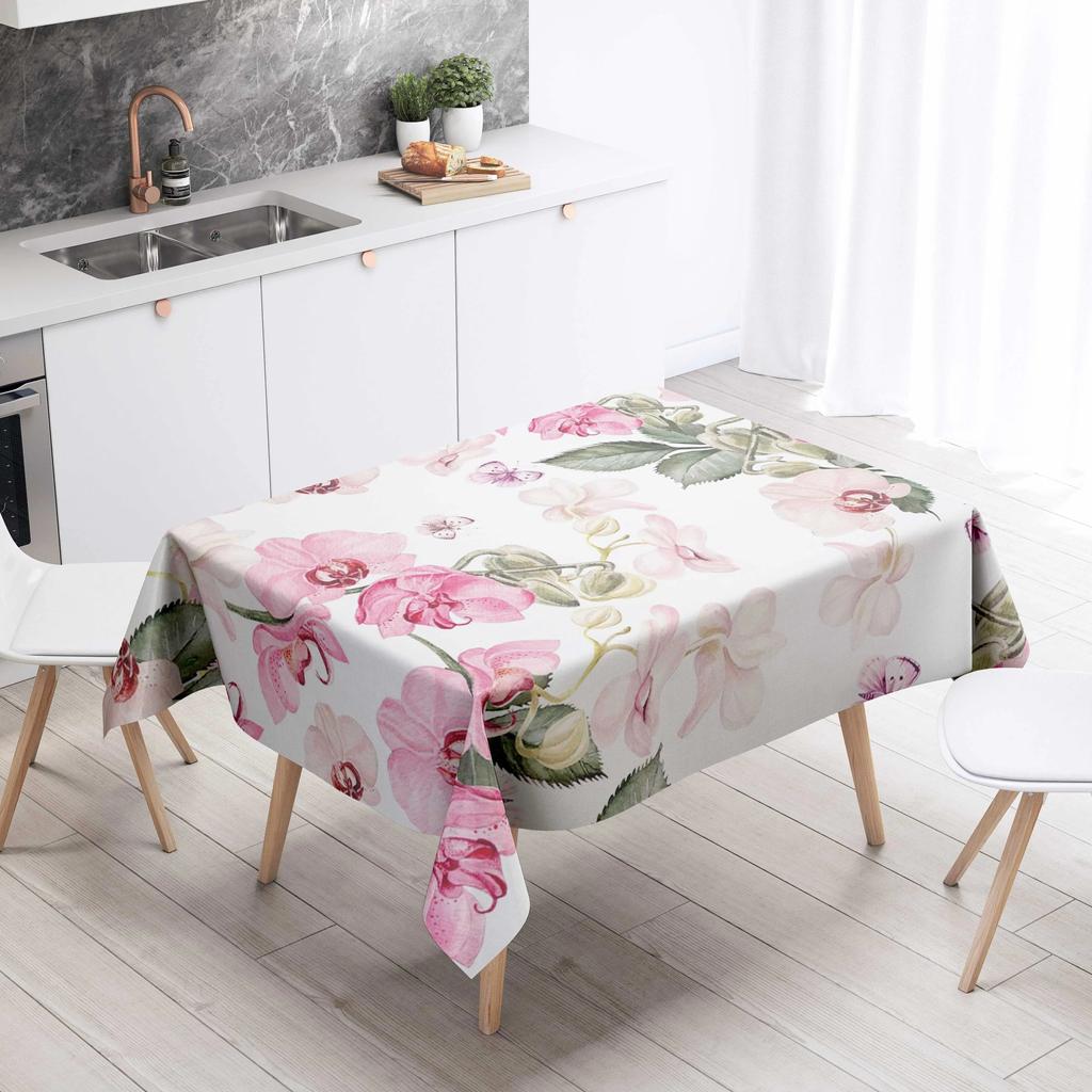 Скатерть с цветочным рисунком, домашний декор, устойчивая к пятнам, водонепроницаемая скатерть, украшение для стола, прямоугольные кухонные столешницы для камина
