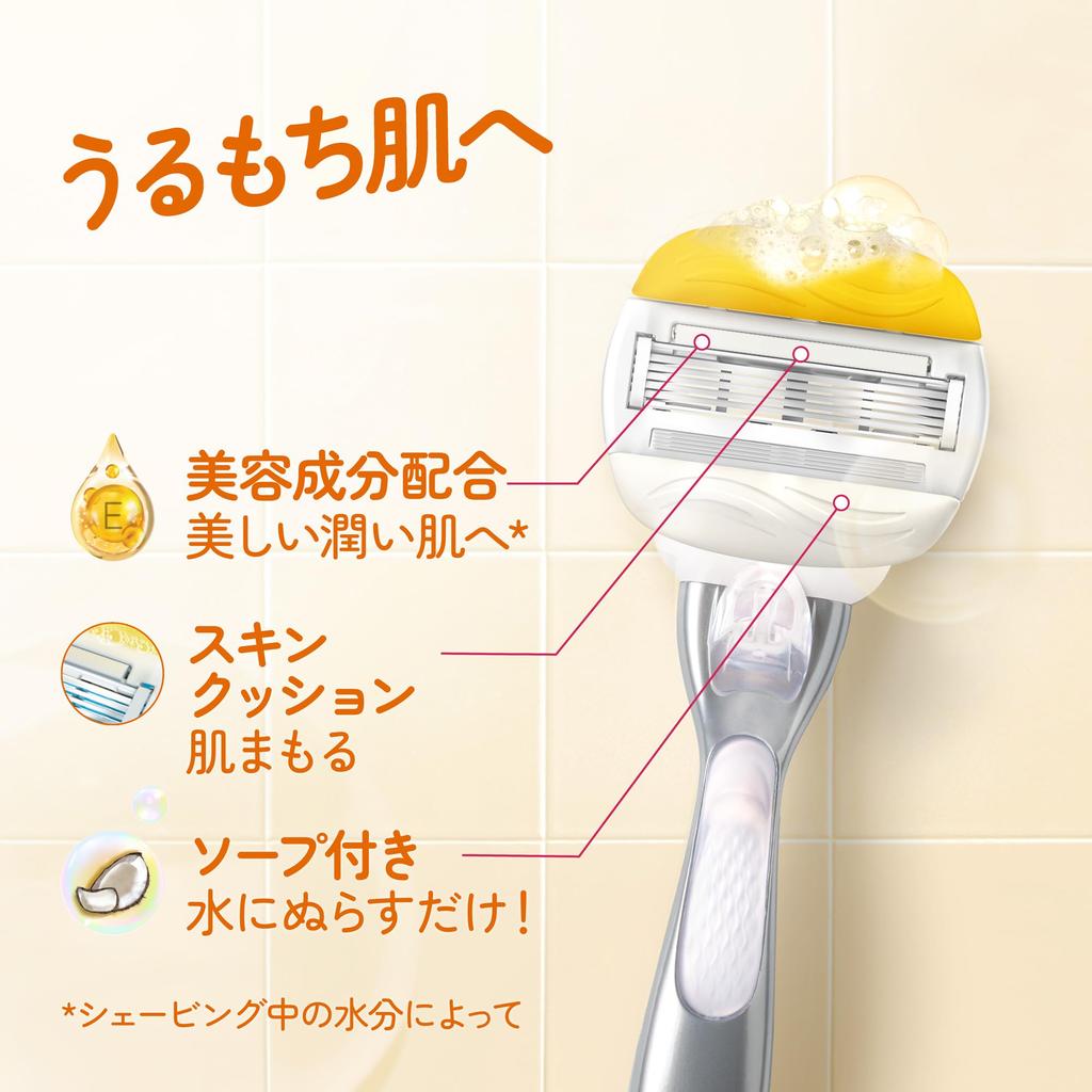 Бритва Venus Comfort Glide с мылом Кокос Для увлажнения Включает 5 сменных лезвий Женская, В комплекте, Аромат, Кожа,