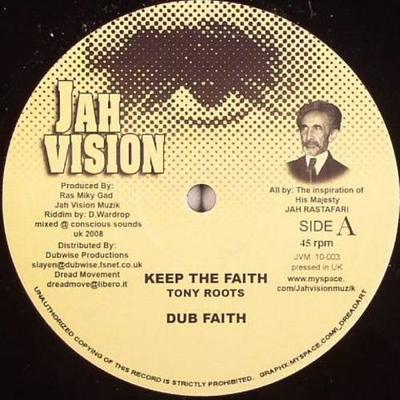 10-дюймовая пластинка TONY ROOTS / NAFFI I - Keep The Faith / Jah Love JVM10003 Jah Vision 2008 UK Регги, Ска и Даб Б/У