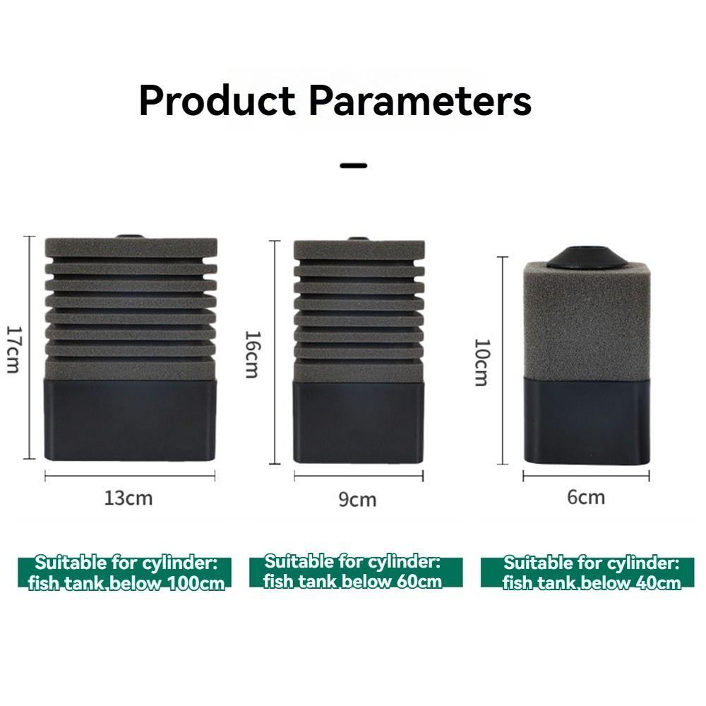 Mute Bio Sponge Filter Black Bio Filtration Noiseless Foam Fish and Shrimp Tank Aerator Fish Tank