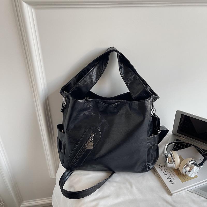 2025 Женская Модная Текстурированная Сумка-Тоут Большой Вместимости на Плечо и Через Плечо