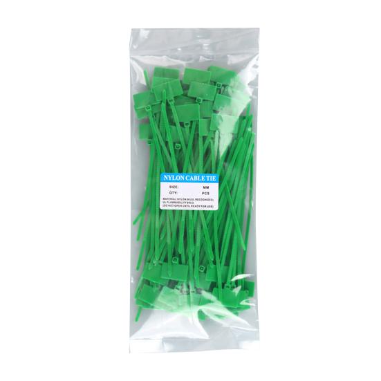100 Pcs Nylon Marker Cable Zip Ties Self-Locking Zip Tags with Write On Cord Label for Electronics Network Ethernet Wire Organization