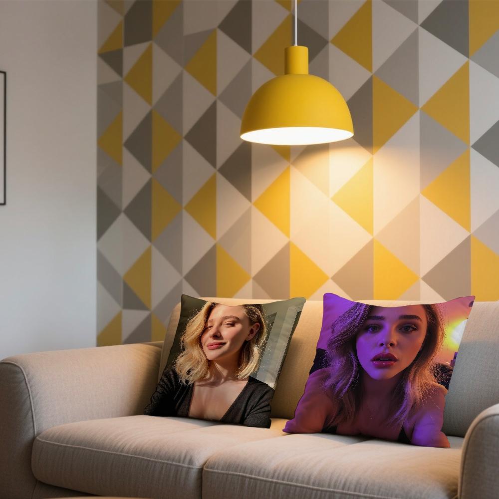 Наволочка Для дивана C-Chloe Moretz G-Grace Автомобиля Офиса Кафе Актера Мягкая и Удобная Двусторонняя Печать Наволочка