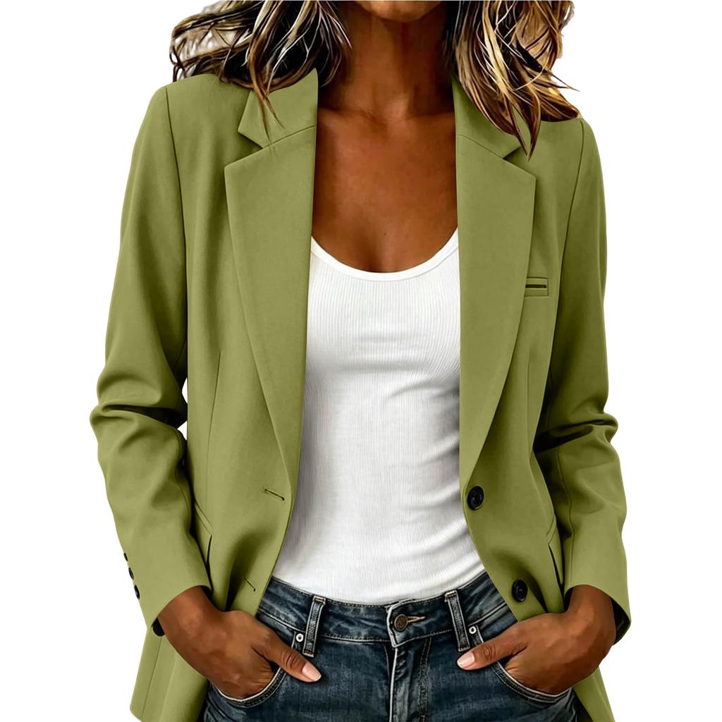 Women’s Business Casual Loose Fit Lapel Collar Open Front Long Sleeve Blazer Jacket with Classic Design for Office and Daily Wear