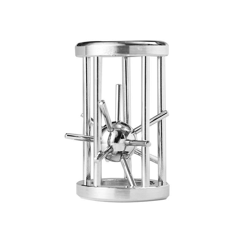 Puzzle Zinc Alloy Intelligence Unlocking Ring Unlocking Set, Nine-Link Educational Toy, Kong Ming Luban Lock Mechanism Box