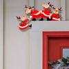 Christmas Door Topper Decoration Wood Santa Claus Reindeer Door Frame Corner Sign