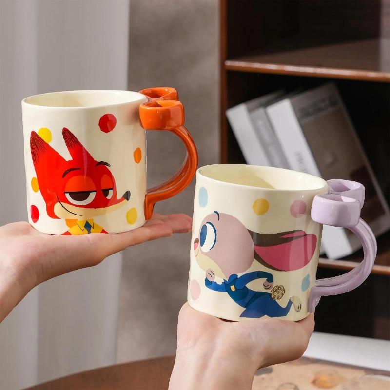 Disney Zootopia Ceramic Mug Judy Nick Couple's Cup with Handle Birthday Gift