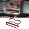 Front Cup Holder Cover Trim Ring Bezel for 2009-2014 Dodge Challenger Red Carbon