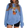 Women's Fashion Casual Round Neck Long Sleeve Top Printed Pullover Sweatshirt