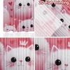 2D flat printing 2pcs Curtain Curtain Valentine Cute Cat Faces Digital Printed Polyester Drapes Birthday Party Use for Drapes