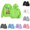 Kids Fashion Lightweight Long Sleeve Zipper Hoodie Christmas Printed Hoodie With Pockets