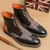 Мужские ботинки, осенняя кожаная повседневная обувь с высоким берцем, модная хлопковая обувь, ботильоны на плоской подошве, деловая уличная обувь, мужские кроссовки, новые