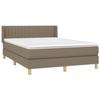 3130437 vidaXL Divan Bed with Mattress Taupe 140x200 Cm Fabric
