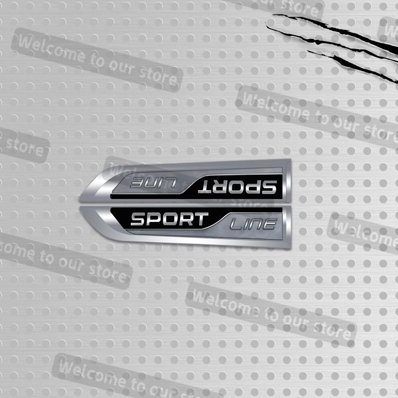 JBIW9 3D Metal Car Styling Sport Line Grille Emblem Side Decals Rear Trunk Body Badge For Skoda VRS Octavia Scala Vision Rapid Kodiaq