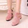 Girls and Ankle Boots Autumn and Winter New Children's Cotton Boots Girls High Heel Princess Shoes Medium and Older Children's Parent-child Boots