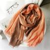 Foreign Trade Cotton Linen Scarf, Women's Autumn and Winter Gradient Color Blocked Japanese and Korean Ladylike Forest Women's Bamboo Yarn Shawl