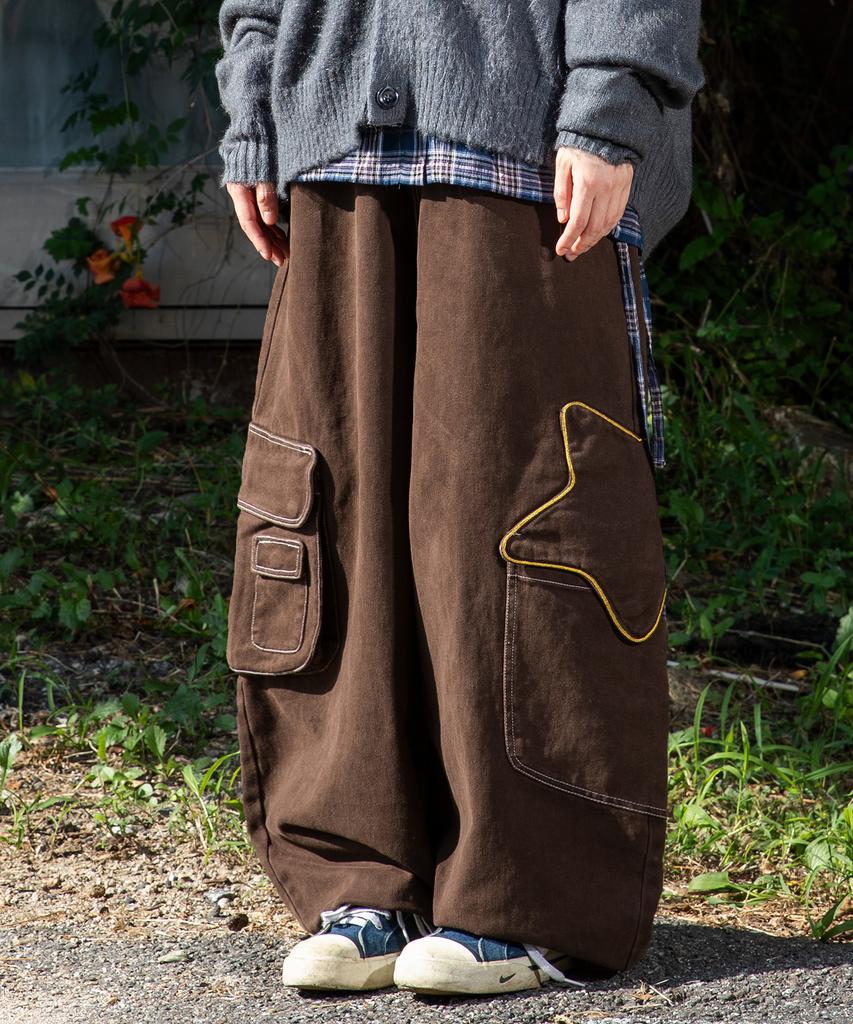 RuNaKi'Hu' Wxp052 Akirihoshi Cargo Balloon Pants (Brown)