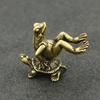 1pc Home Decoration Antique Play Brass Tortoise Frog Miniature Statue Decoration Desk Decoration Bronze Sculpture