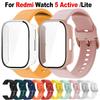 22мм Силиконовый ремешок с чехлом для Xiaomi Redmi Watch 5 Active Lite Смарт-часы Наручный ремешок PC чехол для Redmi Watch 5 Active Lite