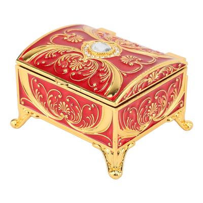 Прямоугольная шкатулка для украшений Vinatge Enamel Trinket Organzier Jewelry Keepsake Box for Earrings