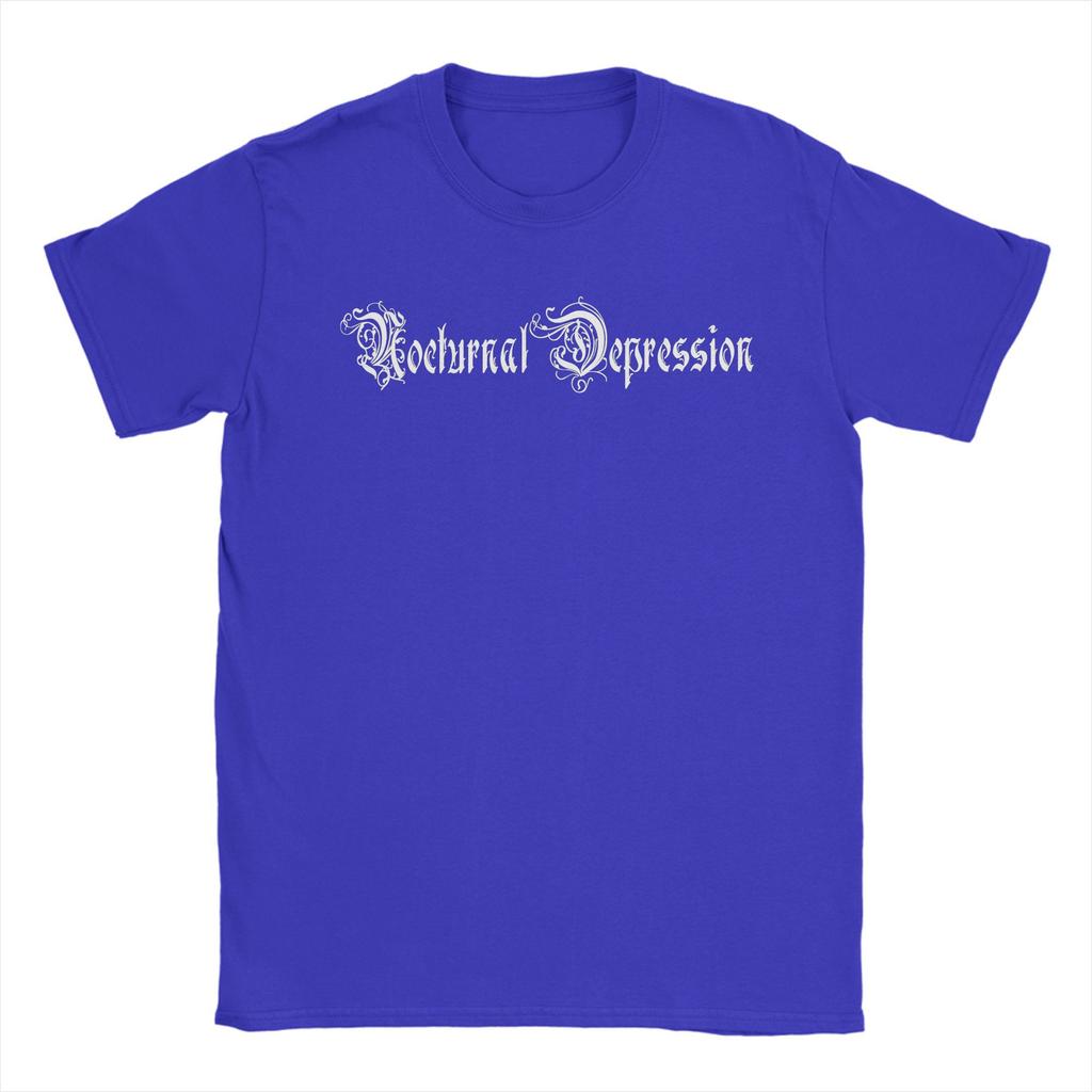 NOCTURNAL DEPRESSION Футболки для мужчин Смешные футболки из чистого хлопка с круглым вырезом и коротким рукавом Подарок на день рождения Одежда