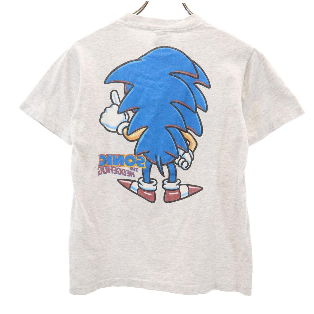 Anbil 90-е годы Старые американские фильмы Sonic the Hedgehog Sega Футболка с коротким рукавом Одинарная строчка Двусторонняя печать Кидс Б/У