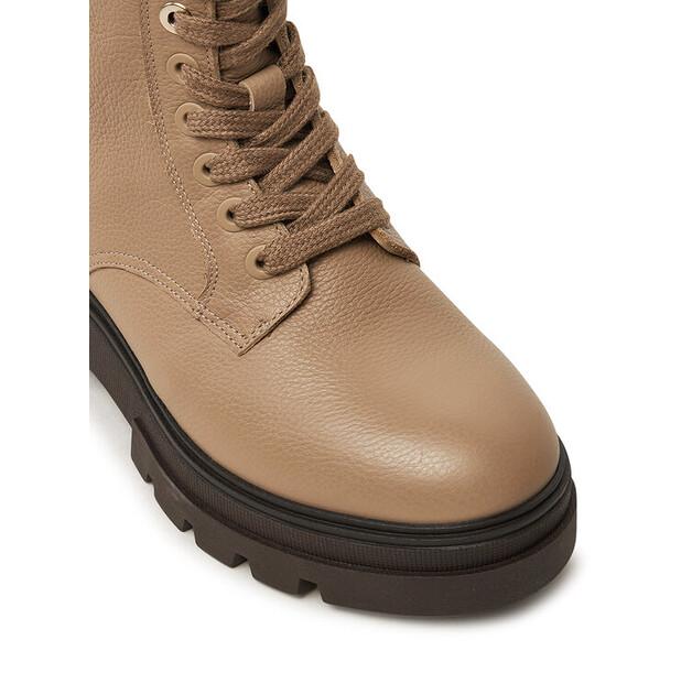 Двухцветные кожаные ботильоны на шнуровке Tommy Hilfiger FW0FW08160 бежевые