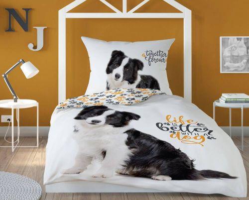 Children' Bedding Set 140X200 Youth Gray Sweet Dog