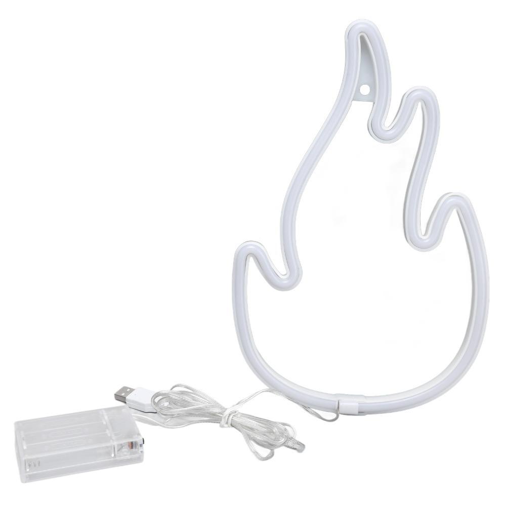 Современная неоновая вывеска Modern Flame 5V Подвесная светодиодная вывеска Питание от USB или батарей Неоновые огни для дома и офиса