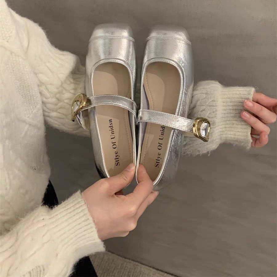 Туфли Мэри Джейн на плоской подошве, кожаные туфли на мягкой подошве, женские весенние универсальные туфли на плоской подошве, вечерние легкие туфли