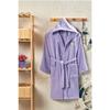 Hooded Lilac Children's Bathrobe Girls-boys Young 100% Cotton