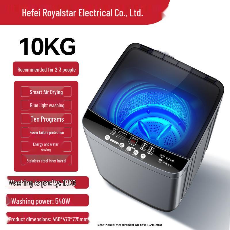 Полностью автоматическая стирально-сушильная машина 10 кг с компактным пульсатором для дома и аренды