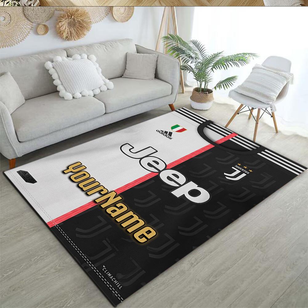 Juventus Customize Your Name Area Rug Suitable for Study room Playrooms Bedrooms Hallway Antislip Carpet Decorate Offices Wedding Party Gift