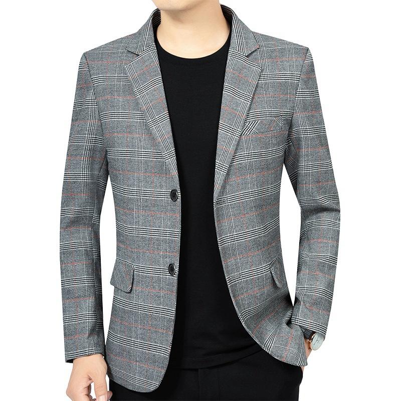 Spring Men Plaid Blazers Jackets Business Casual Suits Coats High Quality Male Slim Blazers Jackets Striped Blazers Coats