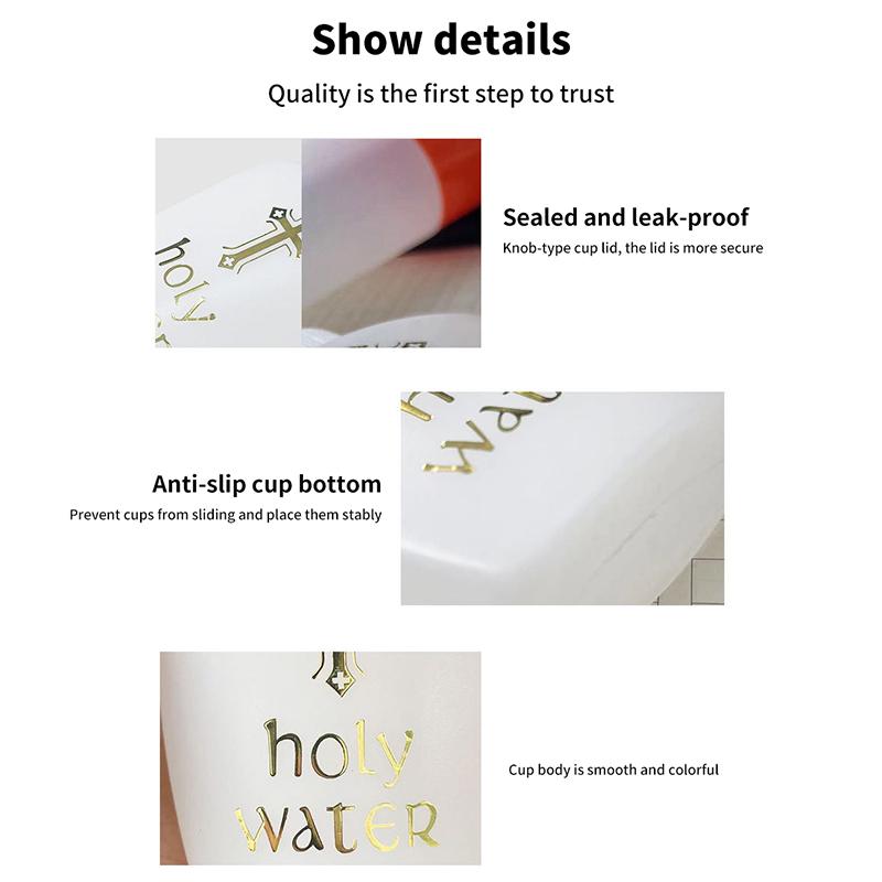 250/60/100Ml Refillable Holy Water Bottle Gold Cross Plastic Container With Screw Lid Christian Easter Party Church Supplies