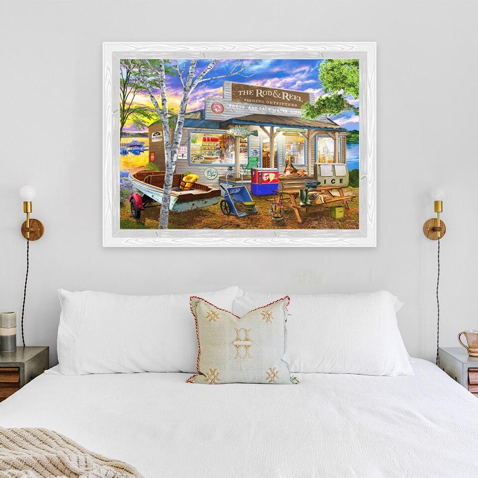 Новый 5D DIY алмазная живопись пейзаж Алмазная вышивка деревня вышивка крестом полная круглая дрель домашний декор ручной художественный подарок